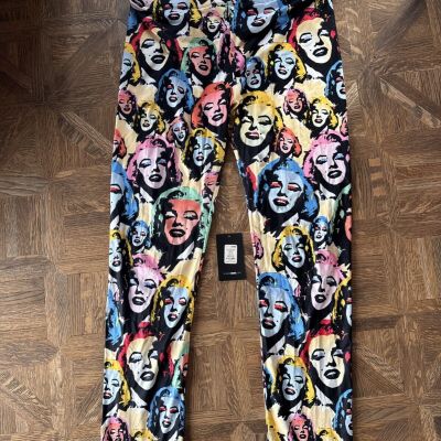 Fashion NOVO Leggings Andy Warhol print inspired Marilyn Monroe faces 1x Plus