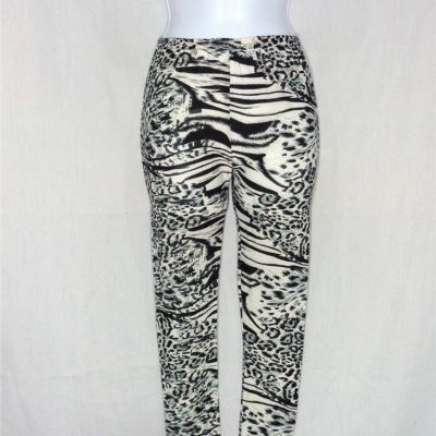 BEACH FASHION BLACK LEOPARD SKIN PRINT L/XL SEXY COMFY LEGGINGS YOGA PANTS