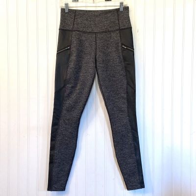 Athleta Chaturanga Legging Pants Small Black Gray Herringbone Style 305922