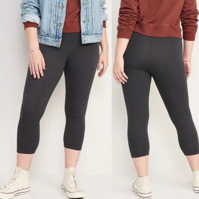 Old Navy Women's High Rise Cropped Charcoal Gray Leggings Size 3X NWT