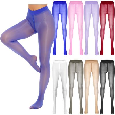 Womens Pantyhose Pants Lingerie See Through Tights Footed Nightwear Nylon Gym