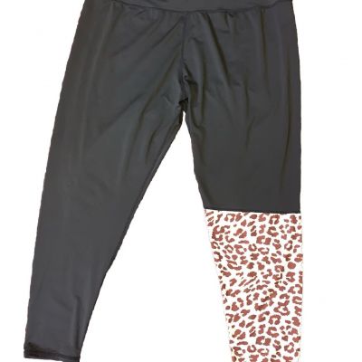 Capri Leggings SHEIN CURVE Black Animal Print  Combo Cropped Size  3X