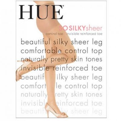 HUE So Silky Control Top with Invisible Reinforced Toe Pantyhose 10762 1/Black