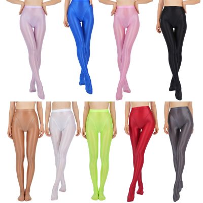 Women Pantyhose Ballet Pants Jogging Tights Footed Lingerie Wetlook Underwear