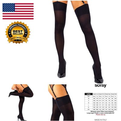 Stylish 60 DEN Opaque Nylon Thigh Highs for Garter Belts - Italian Quality