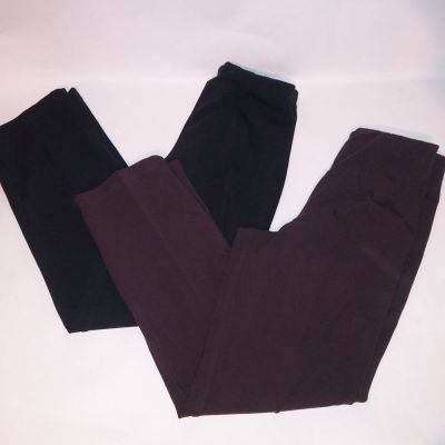 Set of 2 Vintage LL Bean Womens Pants Size 10 Leggings Style Brown Black Stretch