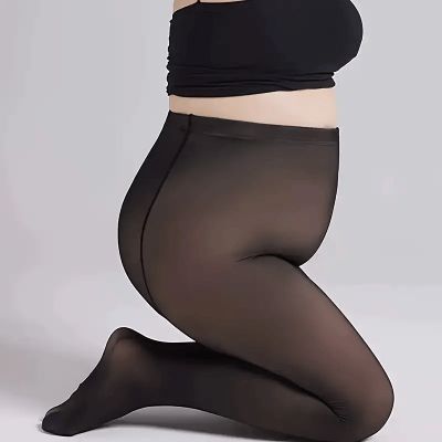 85g(no fleece) Plus size Flawless Fake Translucent Warm Pantyhose/Tights