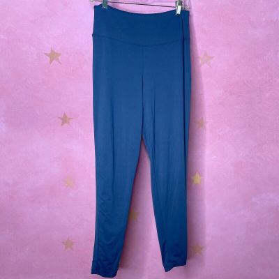 OSO Casuals Blue M/L Stretch Knit Wide Waistband Ankle Length Leggings