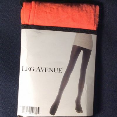 Leg Avenue Opaque Orange Nylon Tights Style 7300 Adult One Size Fits Most