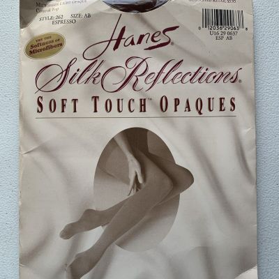 Hanes Silk Reflections Soft Touch Opaques Control Top Tight Size AB ESPRESSO 262