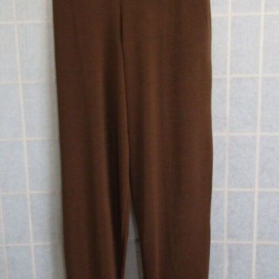 NWT Pretty Little Things Maternity Acetate Split Hem Brown Pants Women's Size 6