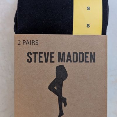 Steve Madden - Ladies Women's Microfiber Opaque Tights - 2 Pairs - Size Small S