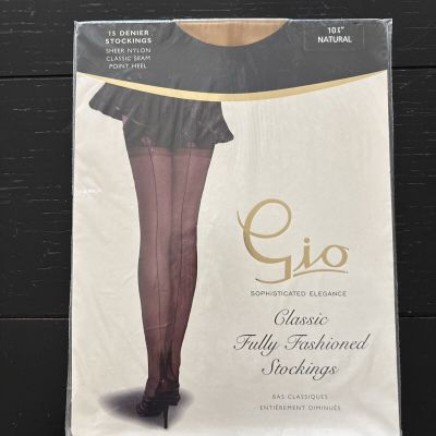 Gio  fully fashioned Seamed  stockings Size 10.5