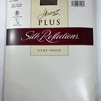 Hanes Plus Style 00P17 Silk Reflections Silky Sheer Size 2 Plus In Barely There