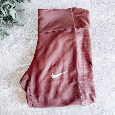 Nike Burgundy Dri-Fit Workout Leggings w/ Side Pocket Size XS