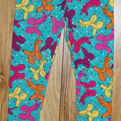 Lularoe One Size Leggings Bright Aqua Balloon Unicorns in Many Colors