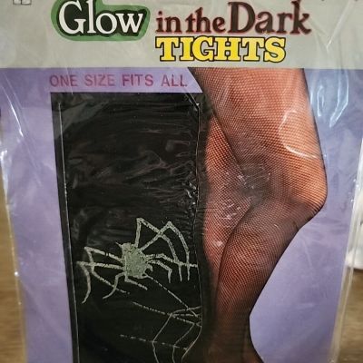 Glow In The Dark Tights Black Spiders Web Topstone Theatrical Quality One Size