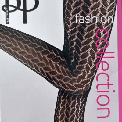 Pretty Polly PP  Leaf Net Pattern Tights Black One Size