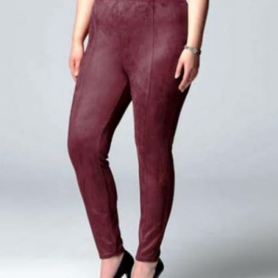 Simply Vera Vera Wang High Rise Faux Suede Legging Wine Plus 1X NWT