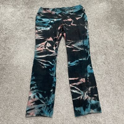 Fashion Nova Ankle Leggings Womens Medium Multi Tie Dye Stretch Casual 30x26