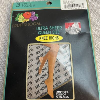 Fruit Of The Loom Knee Highs Ultra Sheet Queen Size Sandal Foot Off Black