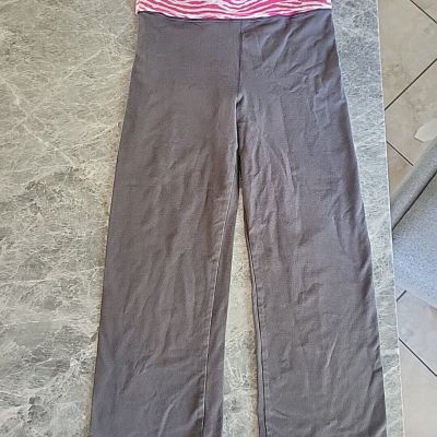 VICTORIA SECRET Zebra Print Gray Foldover CAPRI Legging SMALL - VSX