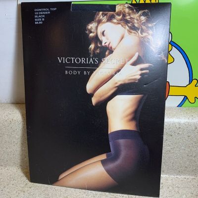 Body By Victoria Stocking Tights 15 Denier Black Size B Control Top New Sealed