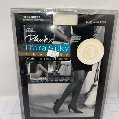 playtex ultra silky sheer sandalfoot pantyhose waist thigh control 3 pack Large