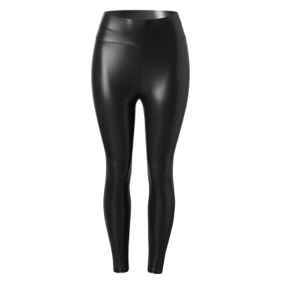 Womens Ladies Wet Look Faux Leather High Waist Leggings Stretch Pant Trousers US