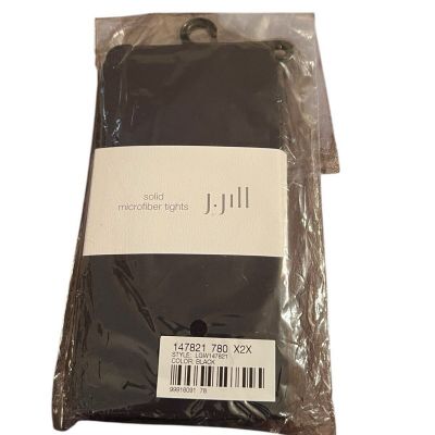 J.Jill Solid Microfiber Tights Black  NEW 1X 2X 4’11 5’4”160-200lbs