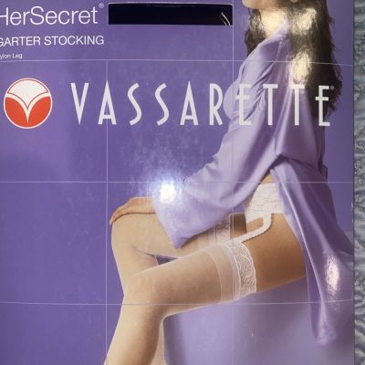 Vassarette Garter Stockings 3060 Black Medium