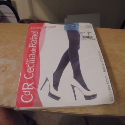 Cecilia de Rafael Stretch Fashion Tights - Navy Knit - Size Large - Italy