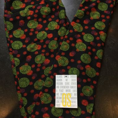 LuLaRoe OS Leggings | Colorful balls of bright green / orange / purple