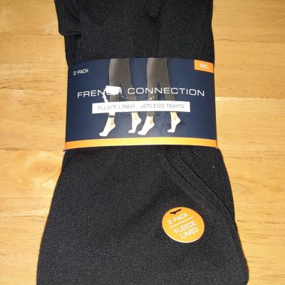 French Connection ( 2 Pair) Footless Fleece Tights Size M/L (140-170 lbs.)  NWT