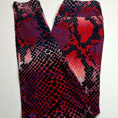 NEW LuLaRoe OS Leggings RED BLUE America  Wild USA Animal SNAKE Rattle Cobra HOT