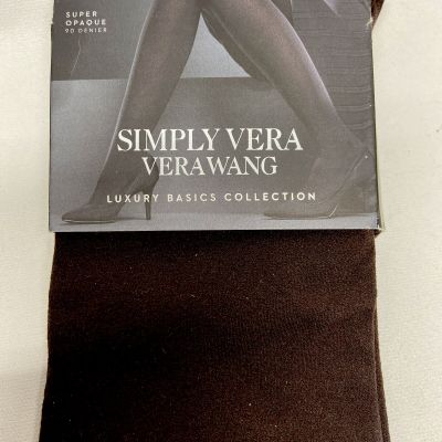 NEW Simply Vera Wang Size 1 BROWN Super Opaque Control Top LUXURY Tights Hose