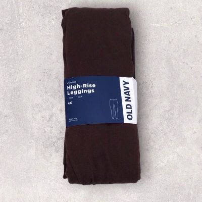 Old Navy High Rise Jersey Ankle Leggings Womens Size 4X 28-30 Brown New