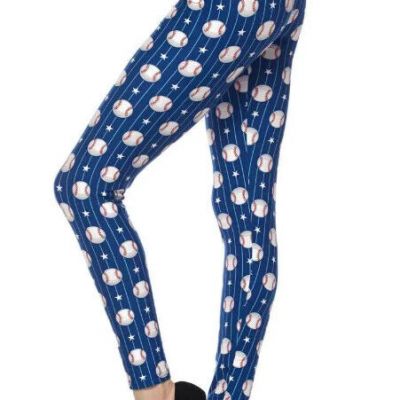 Womens For The Love Of Baseball Leggings All Sizes Super Cute With Baseballs