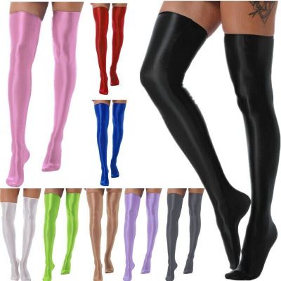 Women's Over Knee Socks Sheer Stockings Nylon Thigh High Oil Lingerie Nightwear