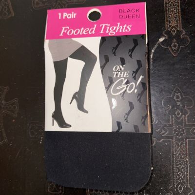 1 Pair ON THE GO ANKLE TIGHTS New Black Queen Hosiery Stockings Footless