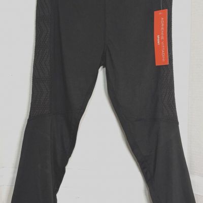 Adrienne Vittadini Sport Sz S Black Capri Leggings Mid Rise Workout Yoga NWT