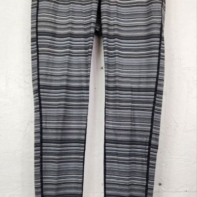 Athleta Black White Heathered Leggings Athletic Gym Size Medium Yoga Running