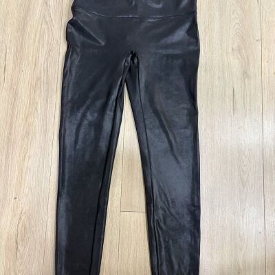 Spanx Size XL Black Faux Leather Leggings Womens Style 2437