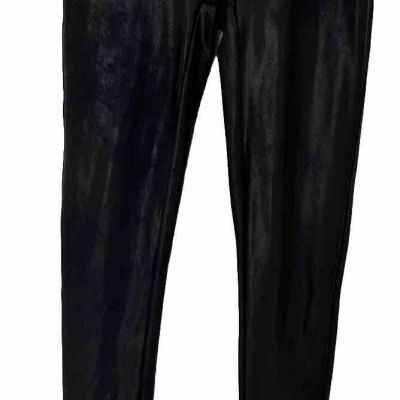 SPANX XS Faux Leather High Rise  Leggings Black Glossy Shiny Yoga 2437Q NWOT $98