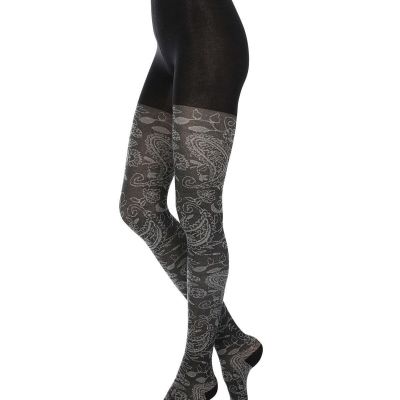 Paisley Pop Cotton Blend Sweater Tights