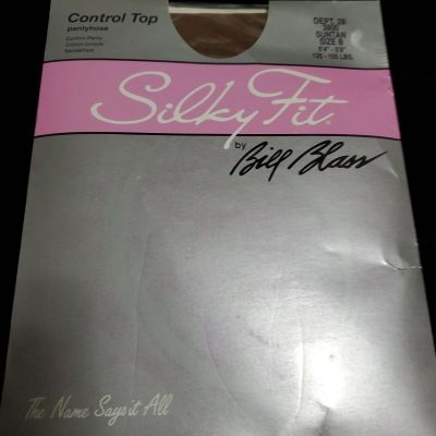 Silky Fit Panty Hose by Bill Blass Control Top Sz B 3800 Suntan