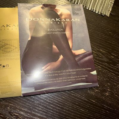 NEW Donna Karan Hosiery Tights Evolution Black Small Sandalfoot MSRP $28.00