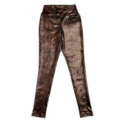 Womens High Rise Leggings Jeggings Animal Print Gold Metallic Wild Fable NEW