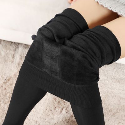 Women Fleece Lined Winter Warm Thermal Legging Thick Trousers Slim Stretch Pants