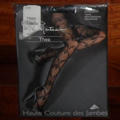 NWT Women's Pierre Mantoux Thea Tights Color Nero ( Black) Size S Made In Italy